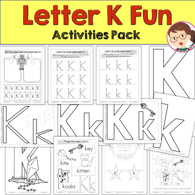 Alphabet Worksheets,  Letter Recognition 'K' Pack - Autism SPED Preschool PreK