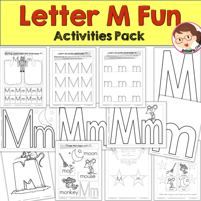 Alphabet Worksheets, Letter Recognition 'M' Pack - Autism SPED Preschool PreK