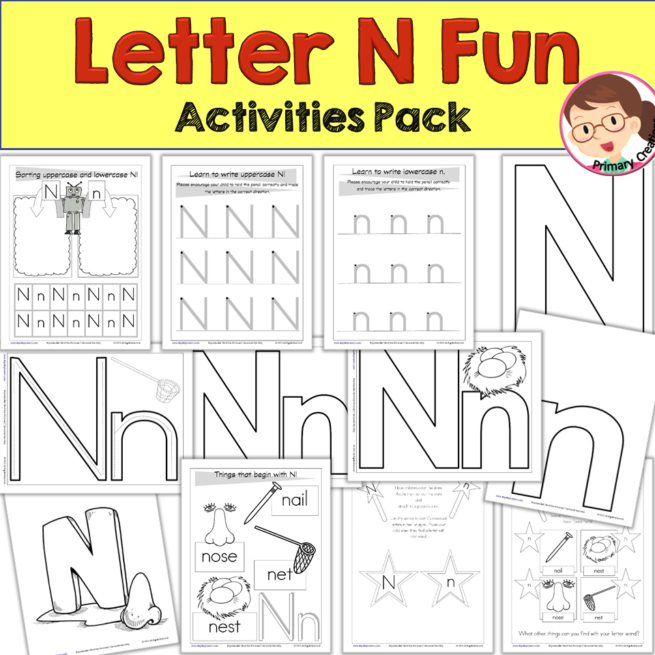 Alphabet Worksheets, Letter Recognition 'N' Pack - Autism SPED Preschool PreK