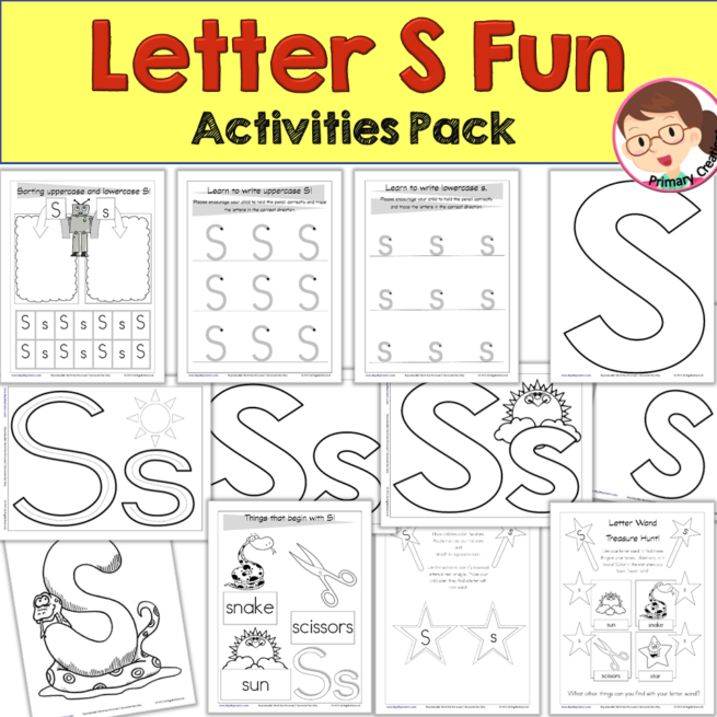 Alphabet Worksheets, Letter Recognition 'S' Pack - Autism SPED Preschool PreK