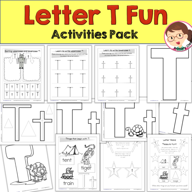 Alphabet Worksheets, Letter Recognition 'T' Pack - Autism SPED Preschool PreK