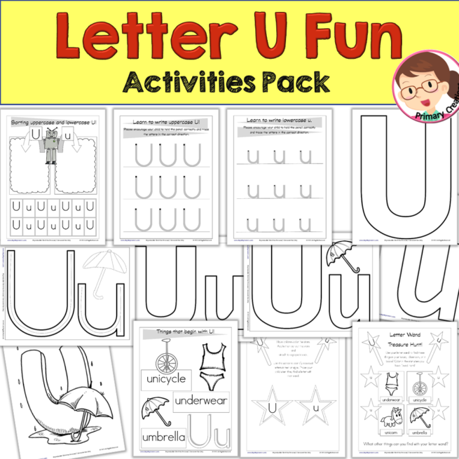 Alphabet Worksheets, Letter Recognition 'U' Pack - Autism SPED Preschool PreK