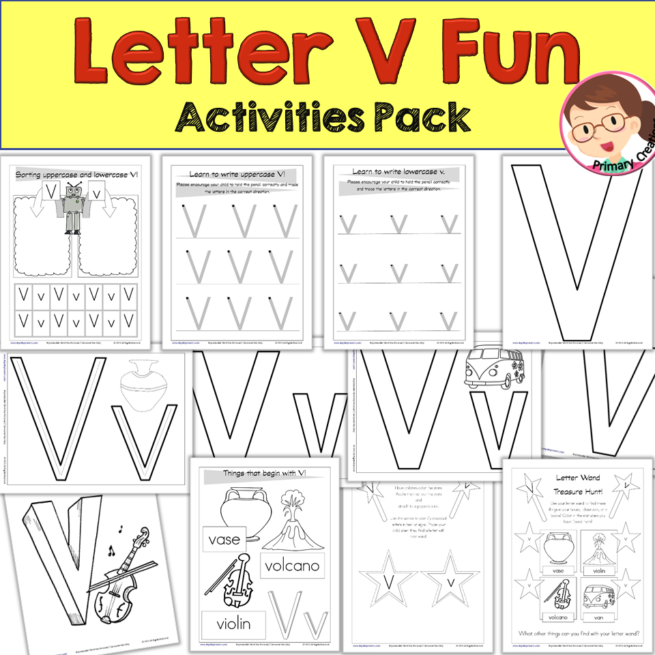 Alphabet Worksheets, Letter Recognition 'V' Pack - Autism SPED Preschool PreK
