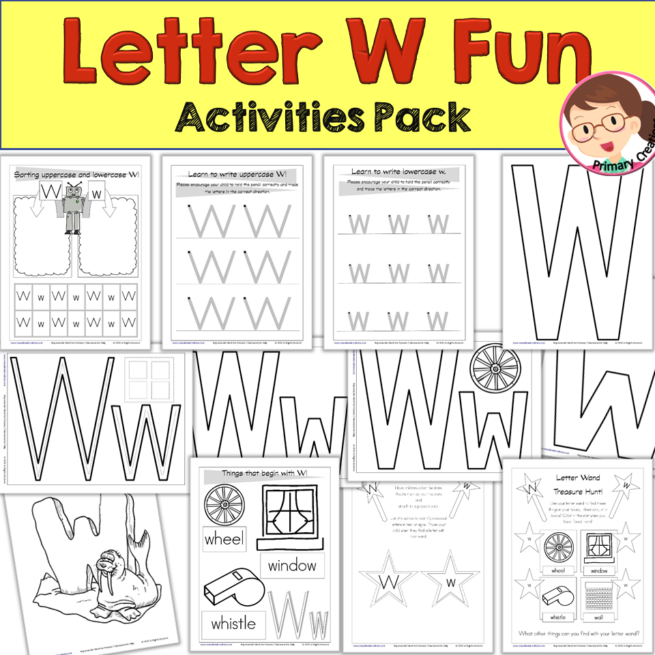 Alphabet Worksheets, Letter Recognition 'W' Pack - Autism SPED Preschool PreK