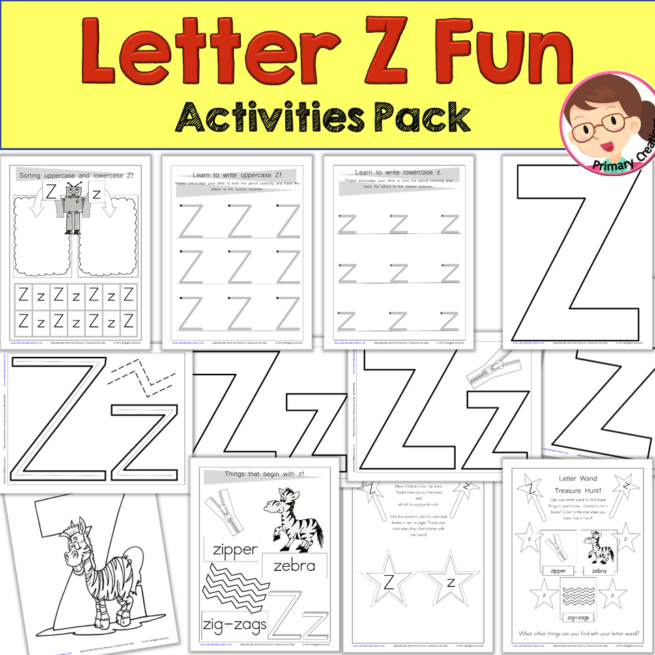 Alphabet Worksheets, Letter Recognition 'Z' Pack - Autism SPED Preschool PreK