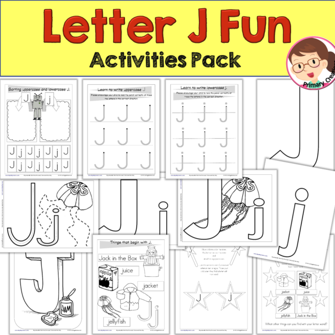 Alphabet Worksheets, Letter Recognition 'J' Pack - Autism SPED Preschool PreK