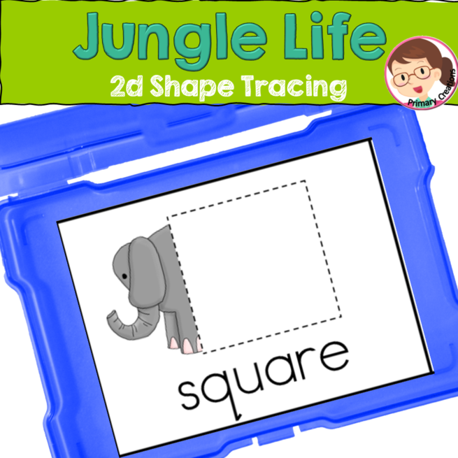2d Shapes - Jungle Animals Theme - Safari Animals Theme - Autism, PreK, SPED