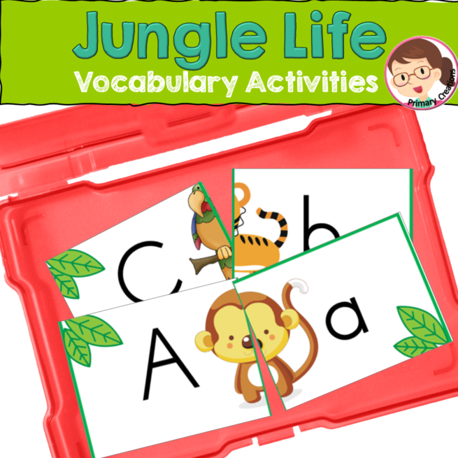 Alphabet Activities - Jungle Animals Theme - Safari Animals Theme - Autism, SPED, PreK