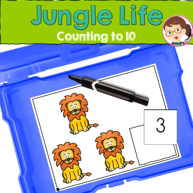 Counting to 10 - Jungle Animals Theme - Safari Animals Theme - Autism, SPED, PreK