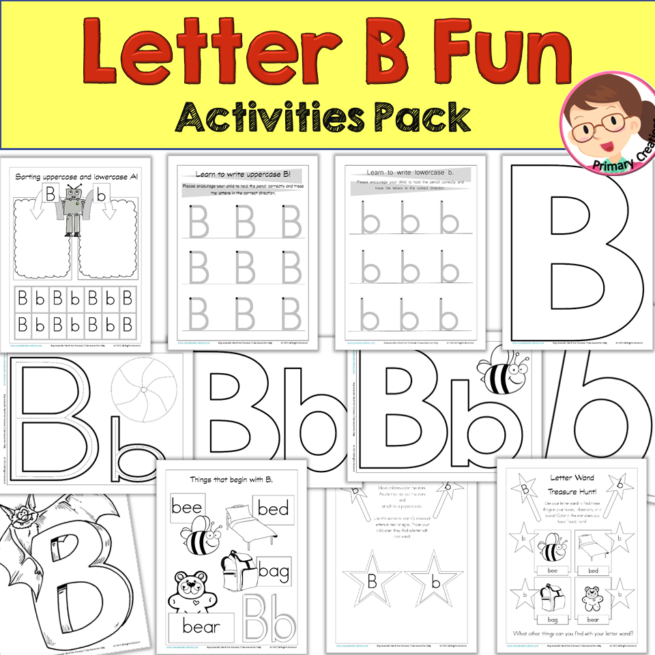 Alphabet Worksheets, Letter Recognition 'B' Pack - Autism SPED Preschool Prek