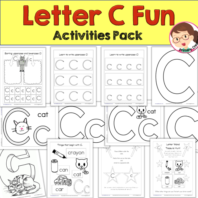 Alphabet Worksheets, Letter Recognition 'C' Pack -  Autism SPED Preschool Prek