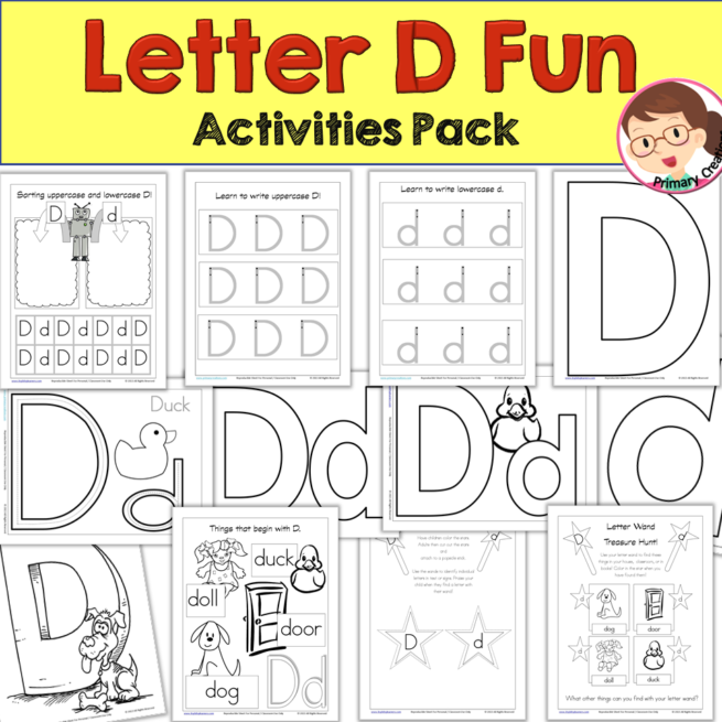 Alphabet Worksheets, Letter Recognition 'D' Pack - Autism SPED Preschool Prek