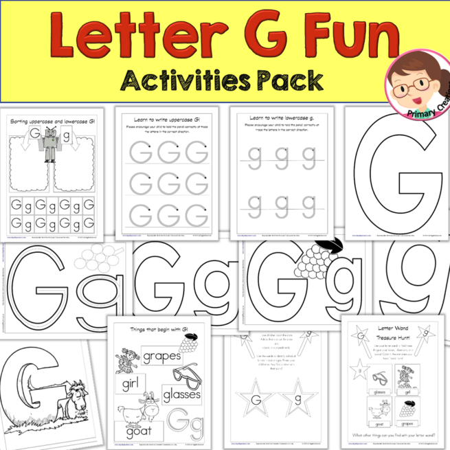 Alphabet Worksheets, Letter Recognition 'G' Pack - Autism SPED Preschool Prek