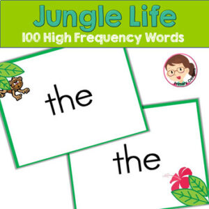 High Frequency Words - Jungle Animals Theme - Safari Animals Theme - Autism, PreK, SPED